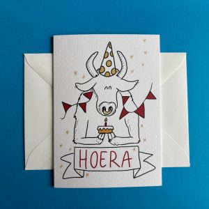 Stier - Wenskaart